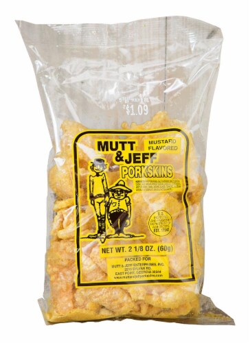 Mutt & Jeff Mustard Flavored Porkskins Perspective: front