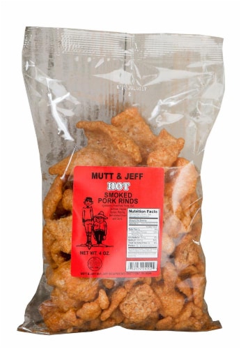 Mutt & Jeff Hot Smoked Pork Rinds Perspective: front