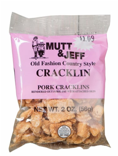 Mutt & Jeff Old Fashion Country Style Regular Hard Pork Cracklins Perspective: front