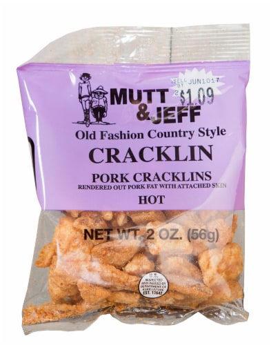 Mutt & Jeff Hot Pork Cracklins Perspective: front