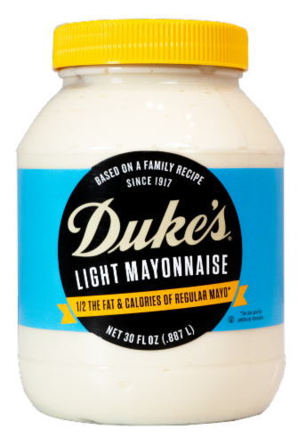 Duke's Mayonnaise, Light Mayo - 30 oz Jar Perspective: front