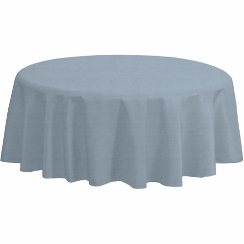 Lintex Maison Round Solid Vinyl Tablecloth - Blue Perspective: front
