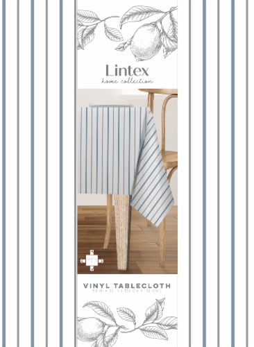Lintex French Stripe Vinyl Tablecloth Perspective: front