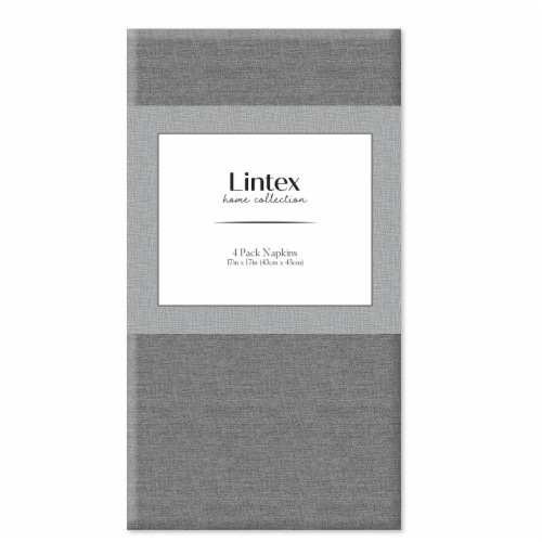 Lintex Coco Chambray Napkins - Grey Perspective: front
