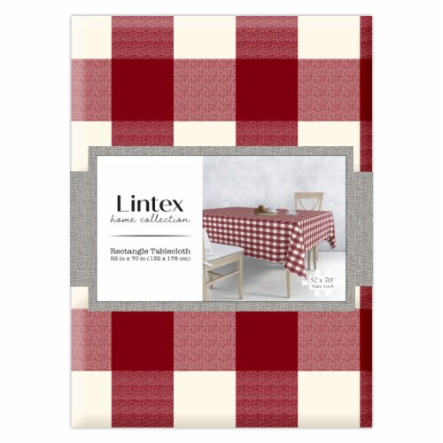 Lintex Montana Plaid Rectangle Tablecloth - Red Perspective: front