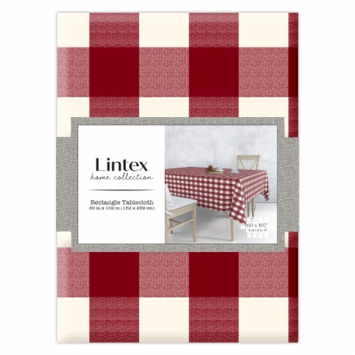 Lintex Montana Plaid Rectangle Tablecloth - Red Perspective: front
