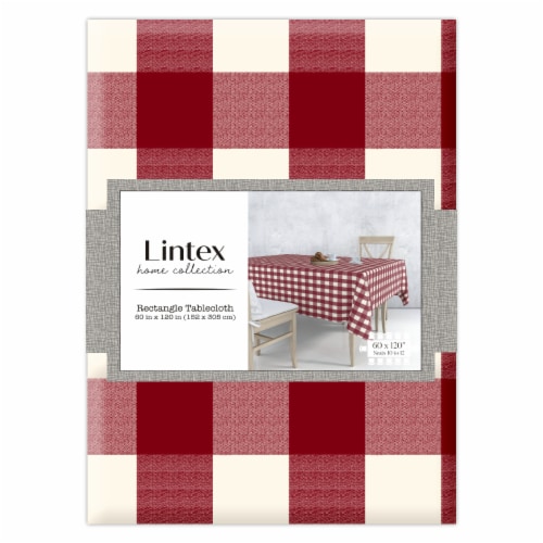 Lintex Montana Plaid Rectangle Tablecloth - Red Perspective: front