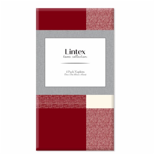 Lintex Montana Plaid Napkins - Red Perspective: front
