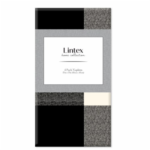 Lintex Montana Plaid Napkins - Black Perspective: front