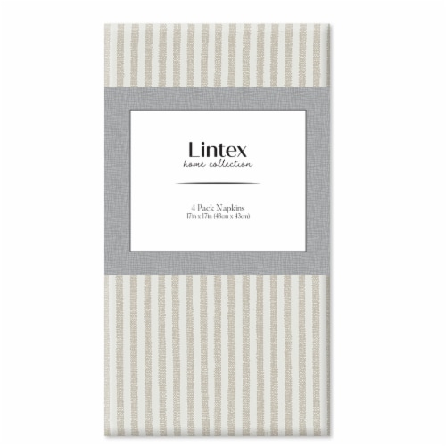 Lintex Ticking Stripe Cloth Napkins - Tan Perspective: front