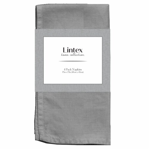 Lintex Miles Cloth Napkins - Grey Perspective: front