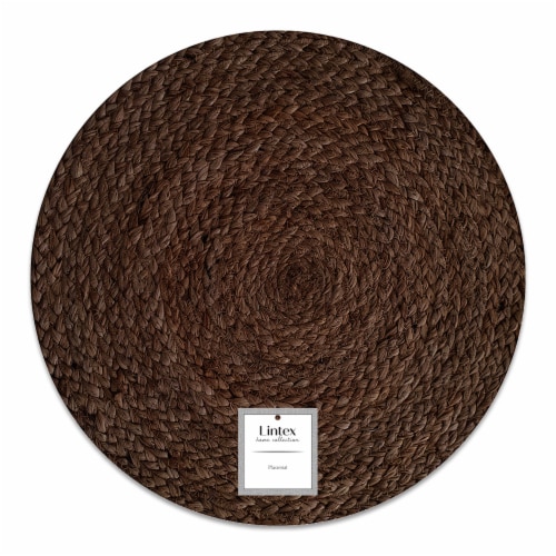 Lintex Round Jute Placemat - Brown Perspective: front