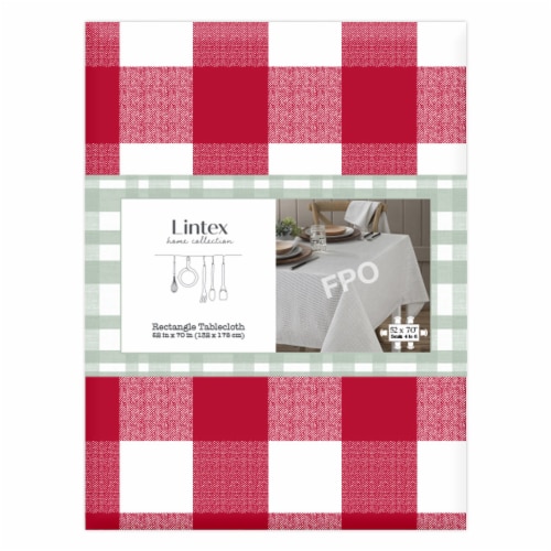 Lintex Home Collection Rectangle Farmhouse Checker Vinyl Tablecloth Perspective: front