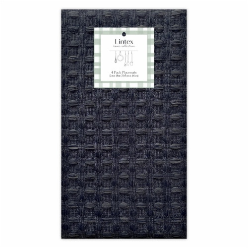 Lintex Chloe Waffle 4 Pack Napkins - Navy Perspective: front