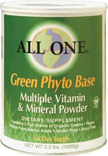 All One Nutritech  Green Phyto Base Multiple Vitamin and Mineral Powder Perspective: front