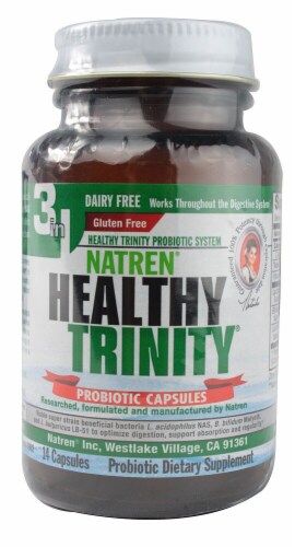 Natren  Healthy Trinity Probiotic Capsules Perspective: front