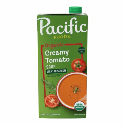 Pacific Foods® Organic Light in Sodium Creamy Tomato Soup Perspective: front