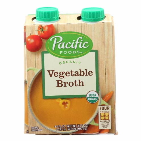 Pacific Foods Organic Vegetable Broth Low Sodium -- 32 fl oz Pack of 2 