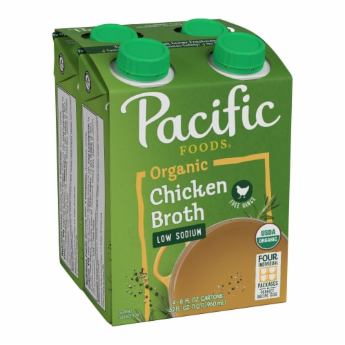 Pacific Foods® Organic Low Sodium Free Range Chicken Broth Perspective: front