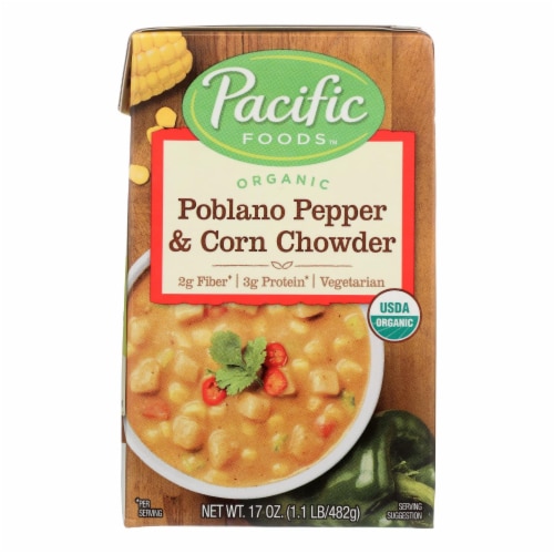 Pacific Foods Poblano Pepper and Corn Chowder Perspective: front