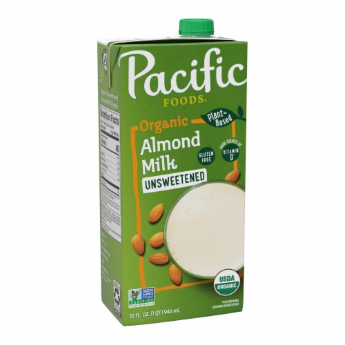 Pacific Foods® Unsweetened Organic Almond Milk Perspective: front