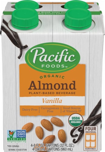 Pacific Organic Vanilla Almond Beverage Perspective: front