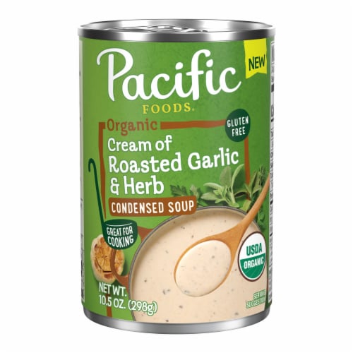 Pacific Foods® Organic Cream of Roasted Garlic & Herb Condensed Soup Perspective: front