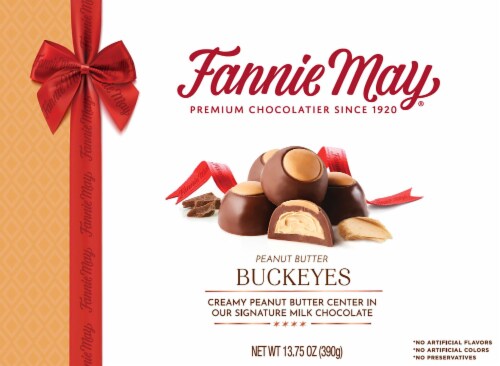 Fannie May Buckeyes Boxed Chocolate Perspective: front