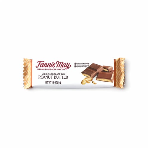 Fannie May® Peanut Butter Milk Chocolate Bar Perspective: front
