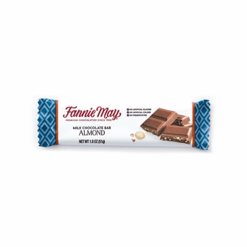 Fannie May® Almond Milk Chocolate Bar Perspective: front