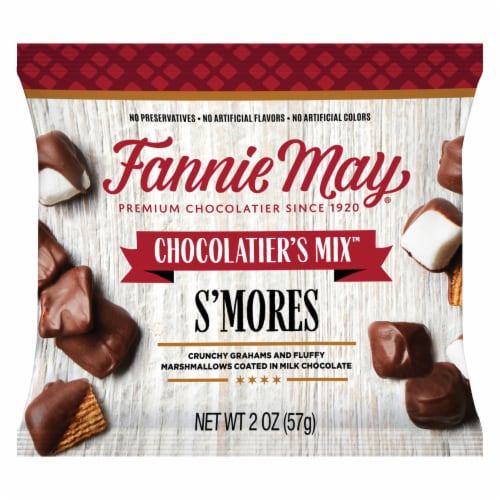 Fannie May Milk Chocolate Candy S'mores Snack Mix Perspective: front