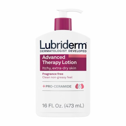Lubriderm Advanced Therapy Lotion Body, Face & Hand + Pro Ceramide, Fragrance Free, for Dry Skin Perspective: front