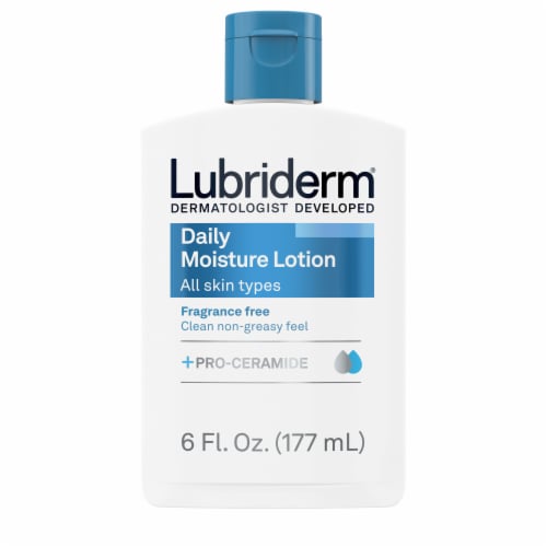 Lubriderm Daily Moisture Lotion Body, Face & Hand + Pro Ceramide with Glycerin for All Skin Types Perspective: front