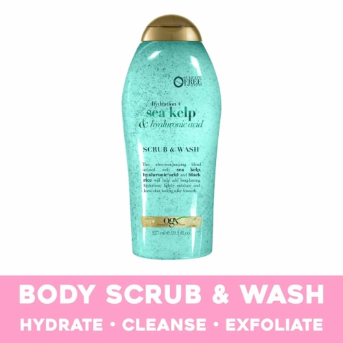 OGX® Hydration + Sea Kelp And Hyaluronic Acid Body Scrub & Wash Perspective: front