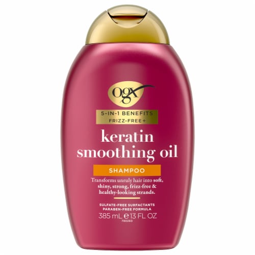 OGX® Keratin Smoothing Oil Shampoo Perspective: front