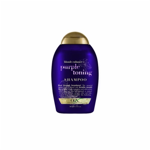 OGX Blonde Enhance + Purple Toning Shampoo Perspective: front