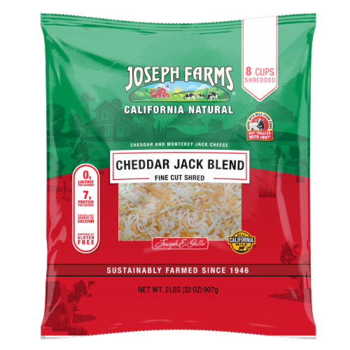 Joseph Farms® Cheddar Jack Blend Shredded Cheese Perspective: front