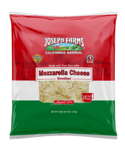 Joseph Farms® Mozzarella Shredded Cheese Perspective: front