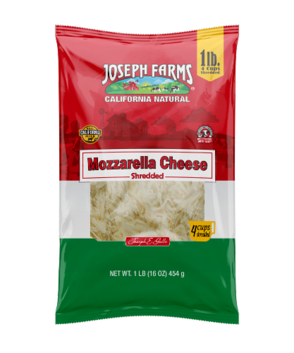 Joseph Farms Shredded Mozzarella Cheese Perspective: front