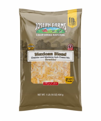 Joseph Farms® Shredded Mexican Blend Cheese Perspective: front