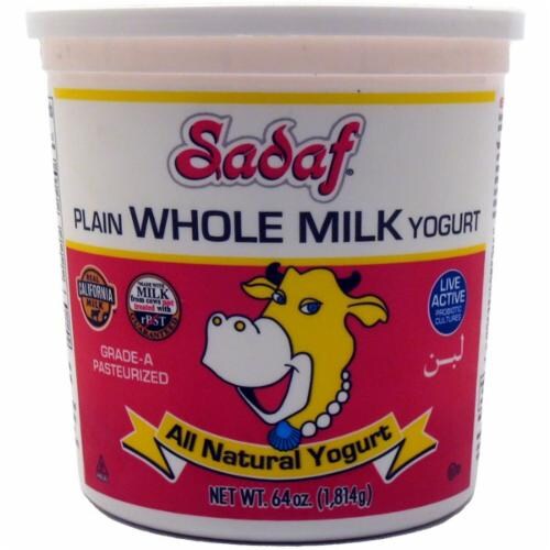 Sadaf Plain Whole Milk Yogurt Tub Perspective: front