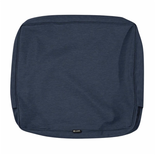 Classic Accessories 60-113-015501-RT Montlake Patio Back Cushion Slip Cover - Heather Indigo, Perspective: front