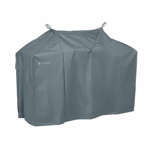 Classic Accessories 56-293-031001-EC Easy Fold BBQ Grill Cover, Monument Grey - Medium Perspective: front