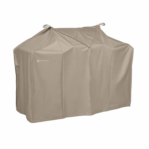 Classic Accessories 56-296-035801-EC Easy Fold BBQ Grill Cover, Goat Tan - Medium Perspective: front