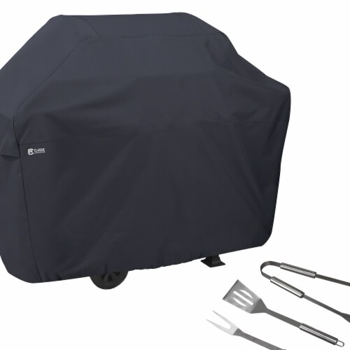 Classic Accessories 55-307-TOOL-EC BBQ Grill Cover with Tool Set - Grilling Spatula, Tongs & Perspective: front