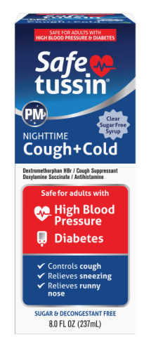 Safetussin® Nighttime Cough + Cold Relief Liquid Perspective: front