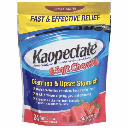 Kaopectate® Strawberry Flavor Anti-Diarrheal & Upset Stomach Reliever Soft Chews Perspective: front