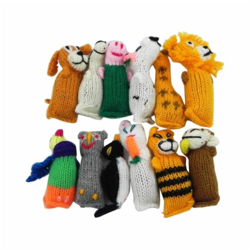 Chilly Dog Barn Yarn Hand Knit Wool Cat Toy with Catnip (12 Pack) Perspective: front