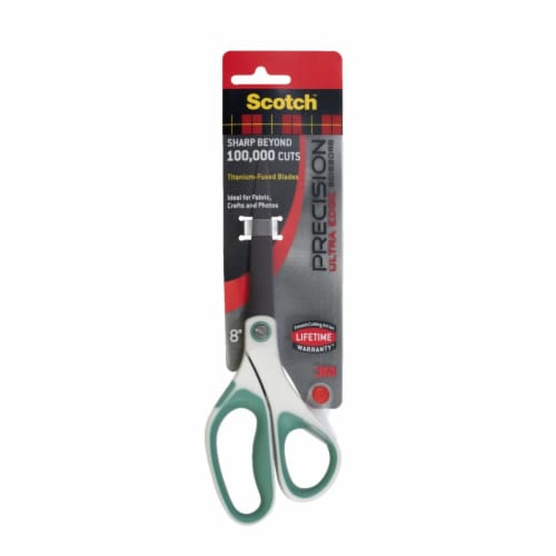 Scotch 7 Precision Scissors, Stainless Steel, Grey and Red, Comfort Grip 