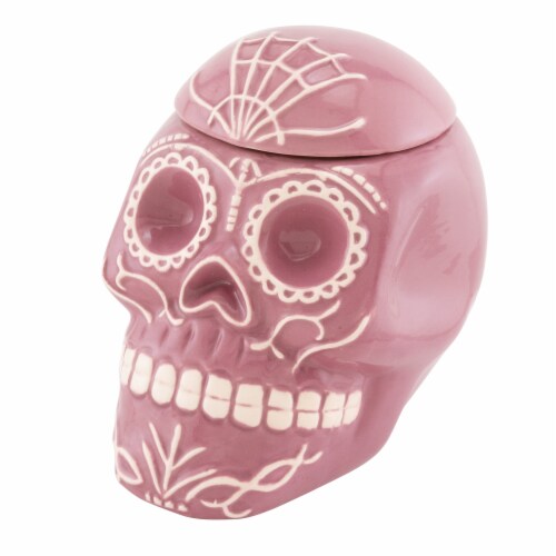 Northern Lights Candles Day of the Dead Sugar Purple Skull Candle - Dia de los Muertos Perspective: front